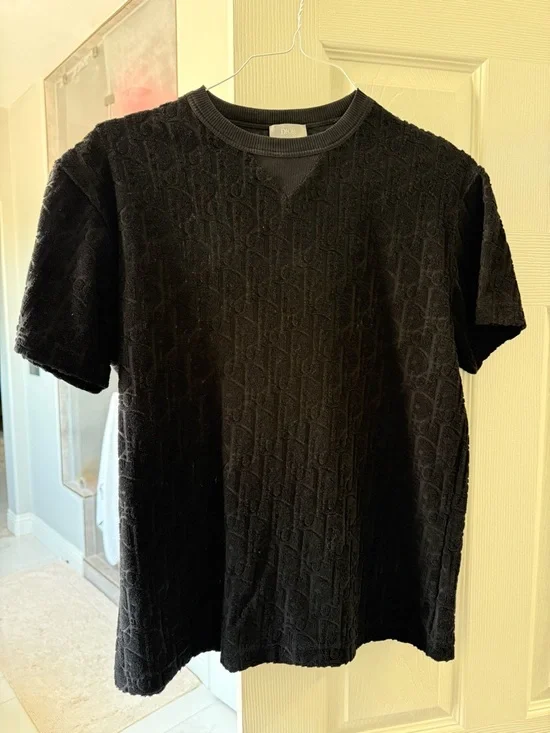 Dior Black Textured Crewneck Top - Picture 1 of 6